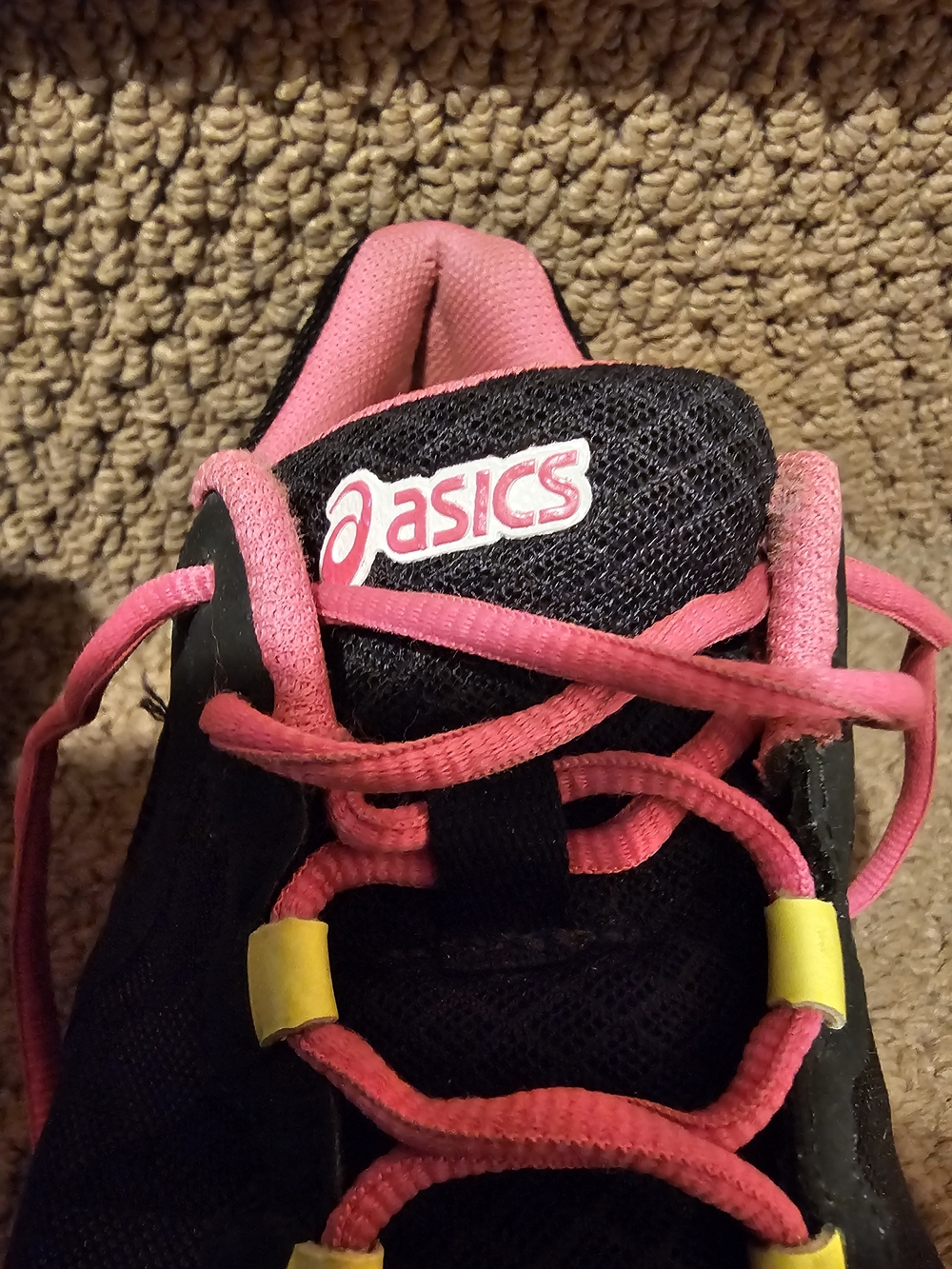 Asics Black, Pink & White Women's Running Shoes - Picture 4 of 6